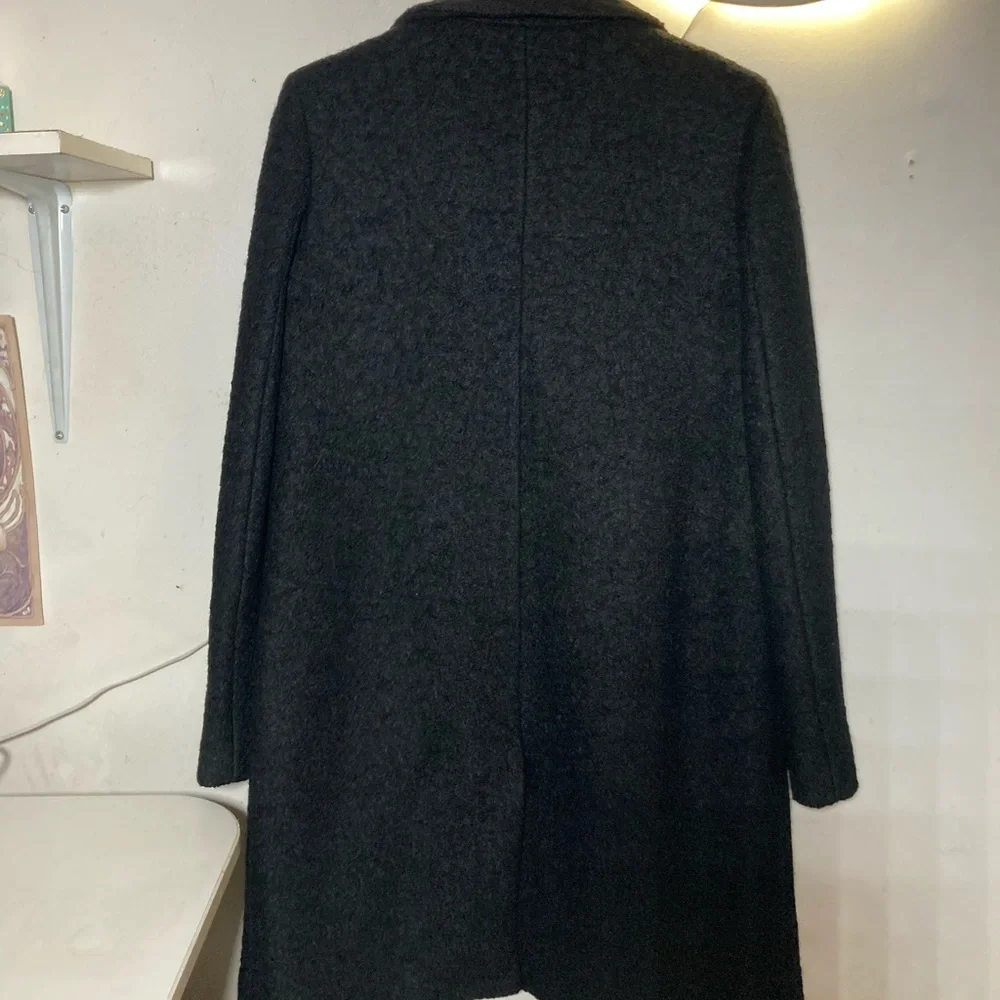 Black wool top coat Marc NY wool bucle style like new size small (2) - Picture 4 of 7